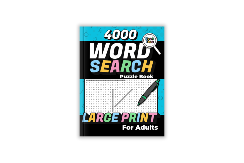 Blue Cover of 4000 Word Search Puzzle Book Large Print for Adults Book 2 by Juno Mint Books