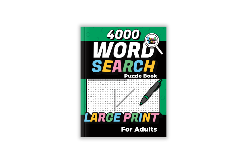Green Cover of 4000 Word Search Large Print for Adults Book 1 by Juno Mint Books